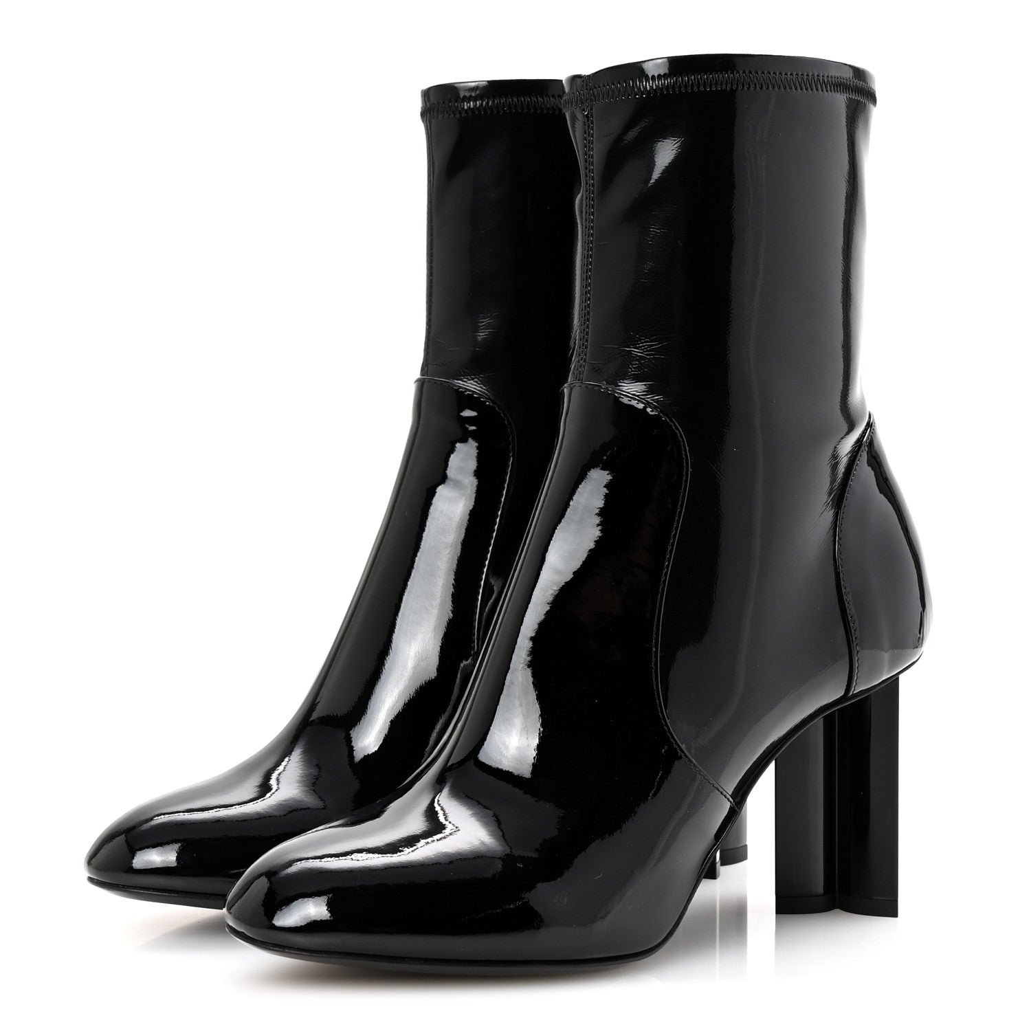Louis Vuitton Patent Silhouette Ankle Boots 37.5 Black 4 of 8