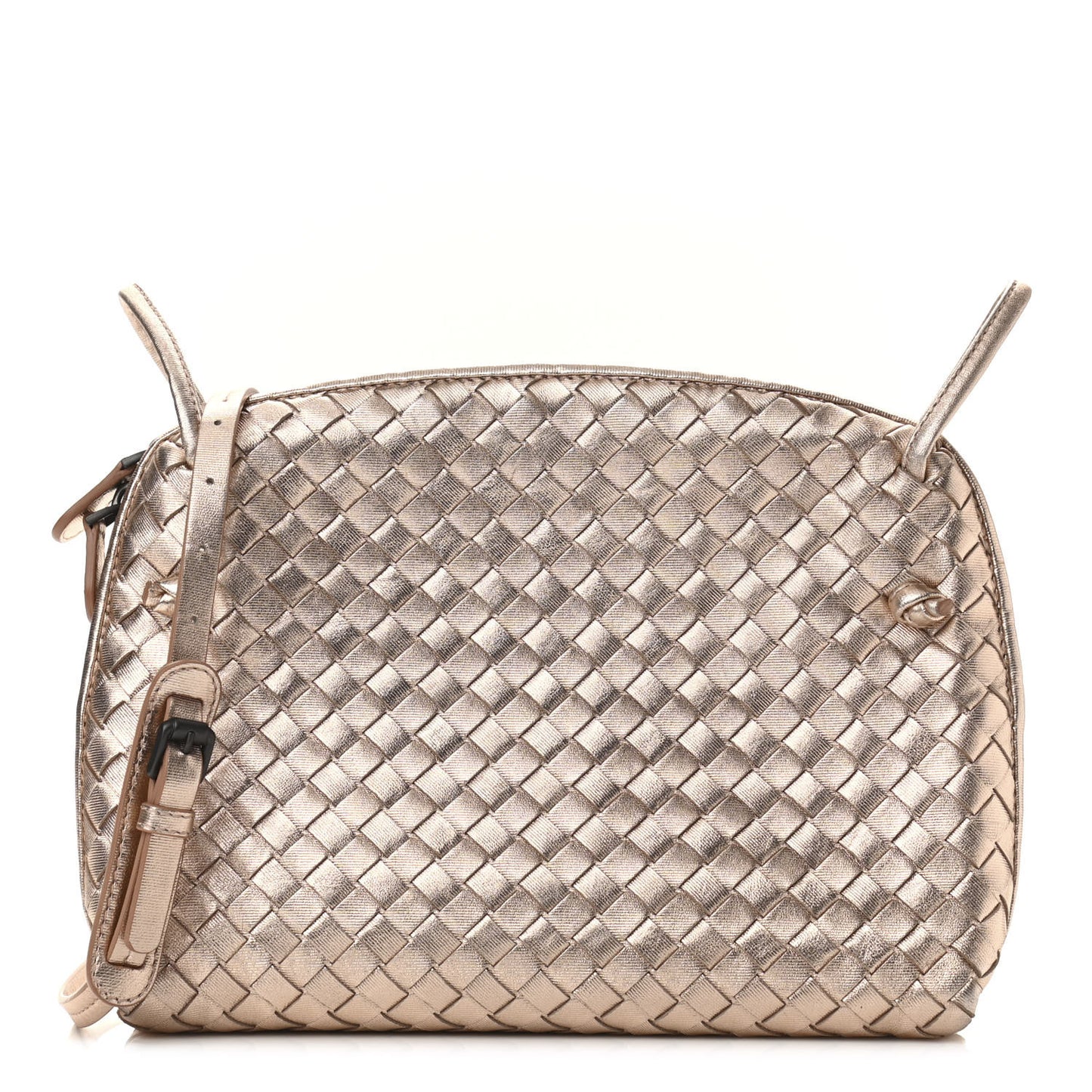 Metallic Grosgrain Intrecciato Nodini Crossbody Messenger Copper