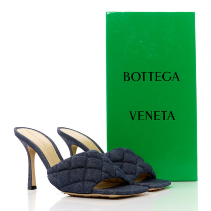 Bottega Veneta Denim Matelasse Padded Mule Sandals 38.5 Sapphire 8 of 8