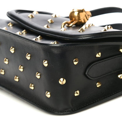 Alexander McQueen Calfskin Studded Small Padlock Crossbody Bag Black 5 of 21