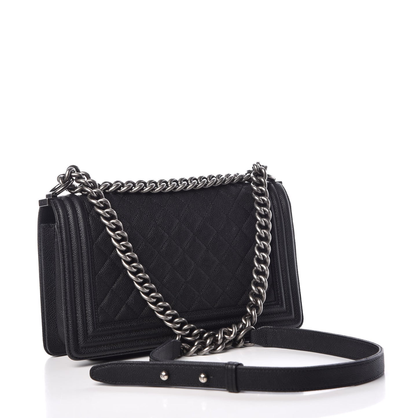 Caviar Quilted Medium Boy Flap Black