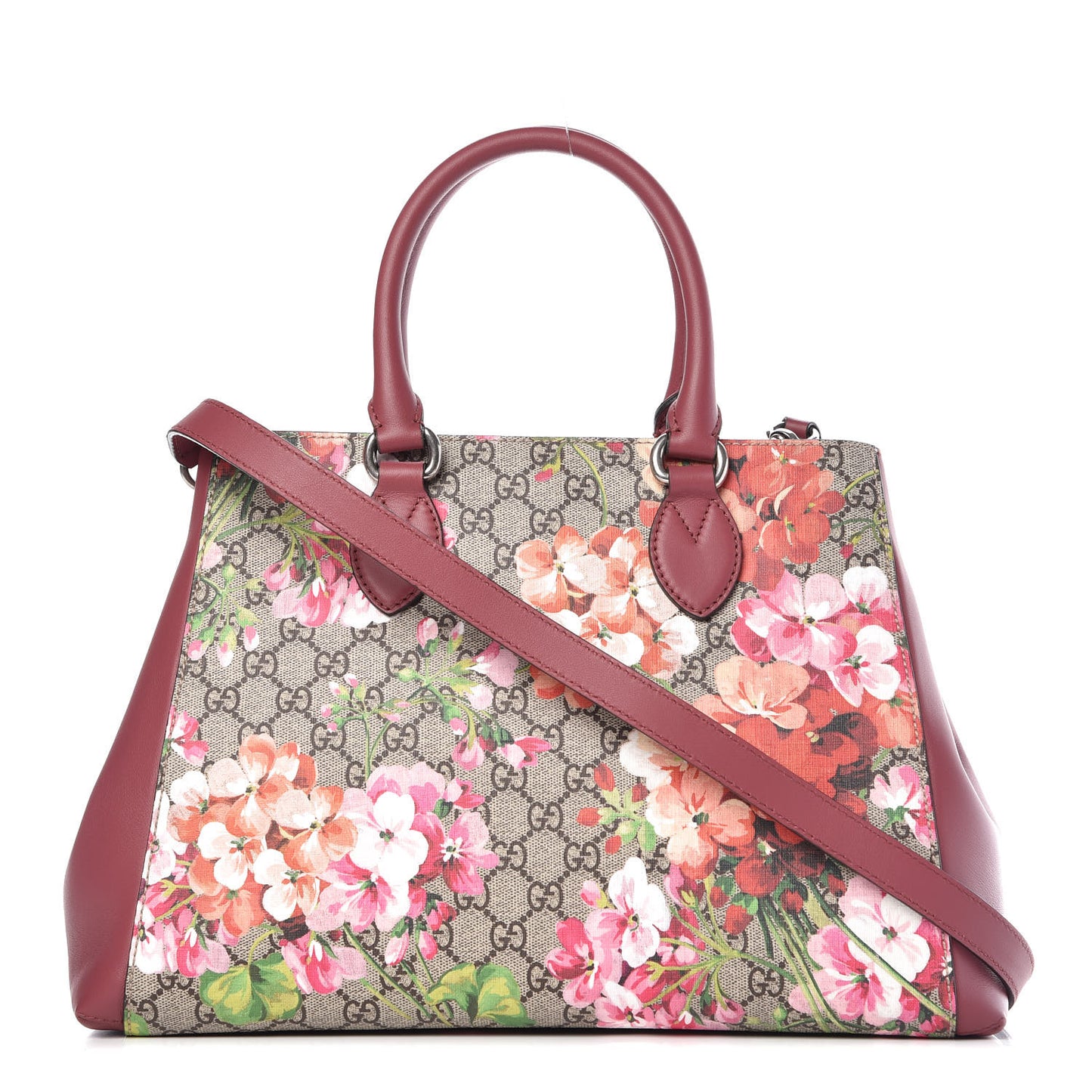 Soft GG Supreme Monogram Blooms Top Handle Bag Beige Multicolor Dry Rose
