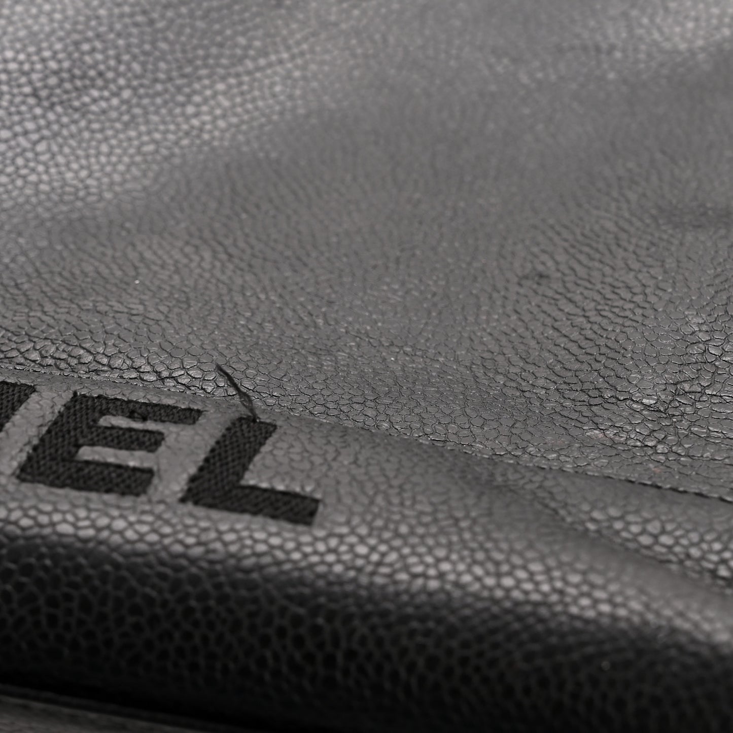 Caviar Logo Shoulder Bag Black