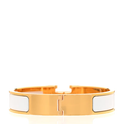 Hermes Enamel Narrow Clic Clac H Bracelet GM White 3 of 5