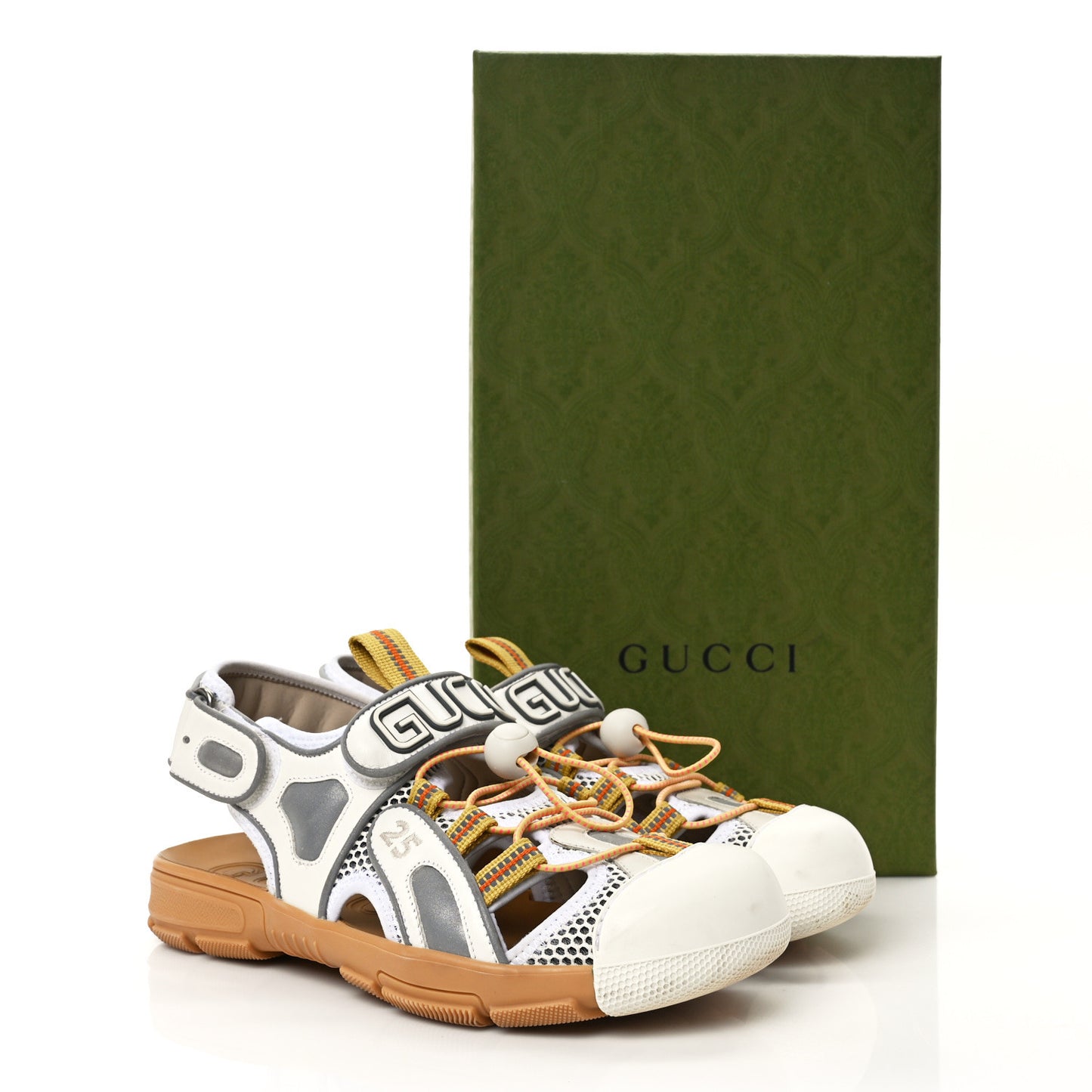 Mesh Fabric Tinsel Sport Sandals 38.5 White Silver