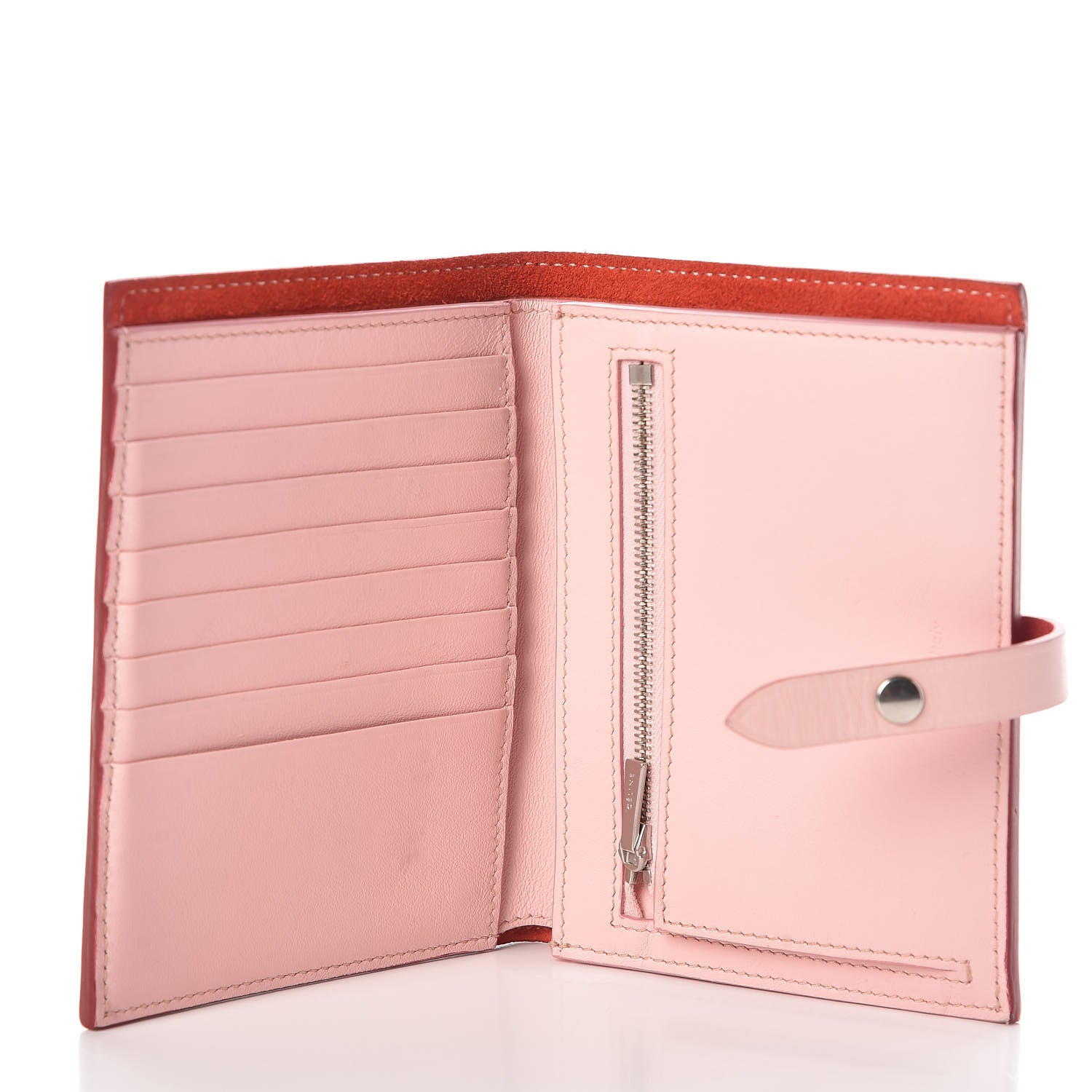 Celine Grained Calfskin Medium Multifunction Strap Wallet Rust 5 of 8
