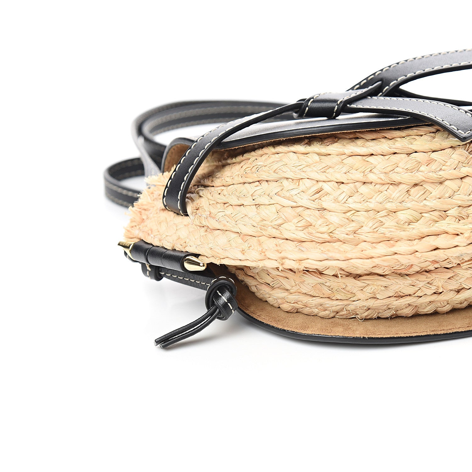 Loewe Calfskin Raffia Mini Gate Crossbody Bag Natural Black 6 of 8