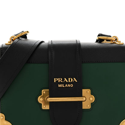 Prada City Calf Saffiano Cahier Bag Biliardo Black 8 of 12