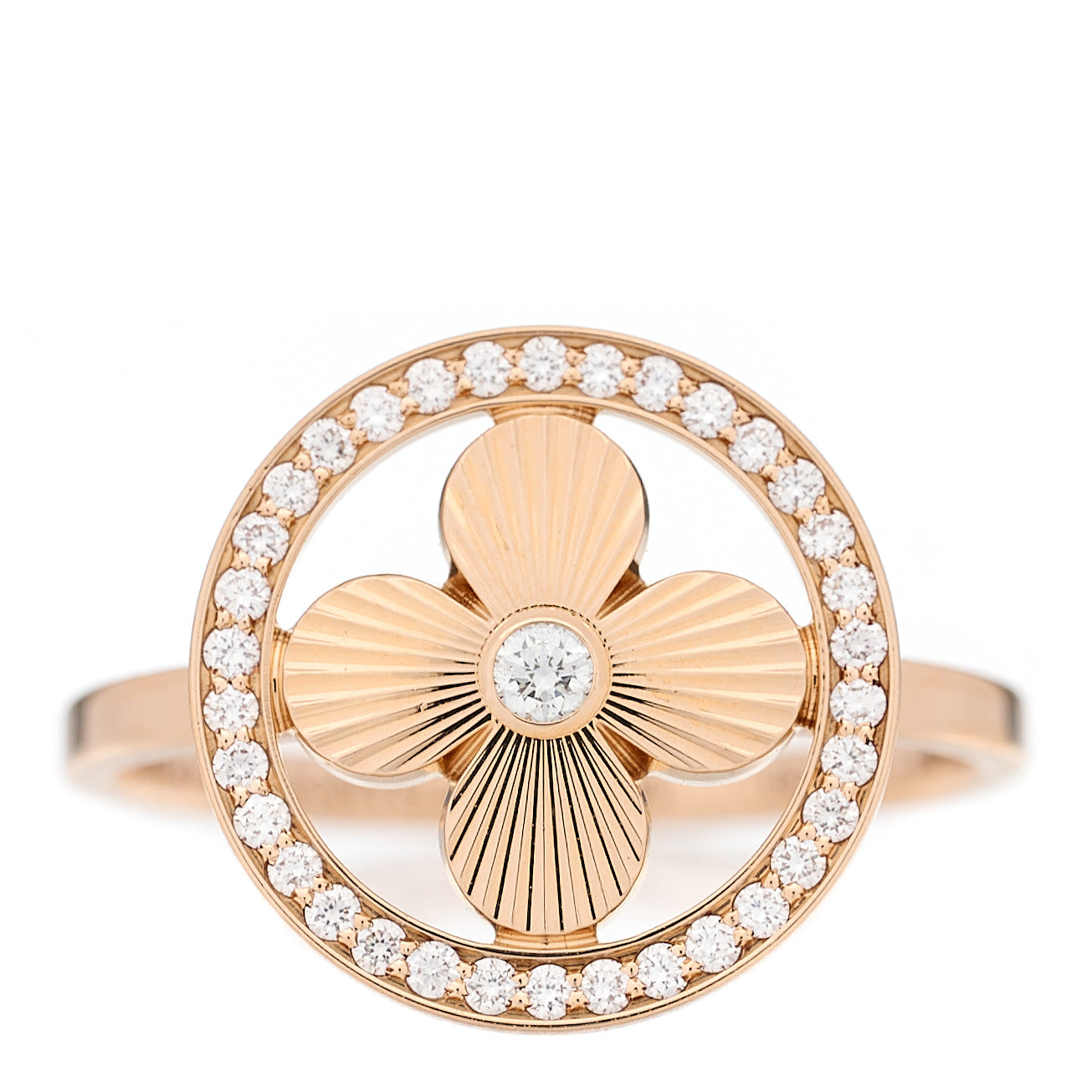 18K Pink Gold Diamond BB Blossom Ring 54 6.75