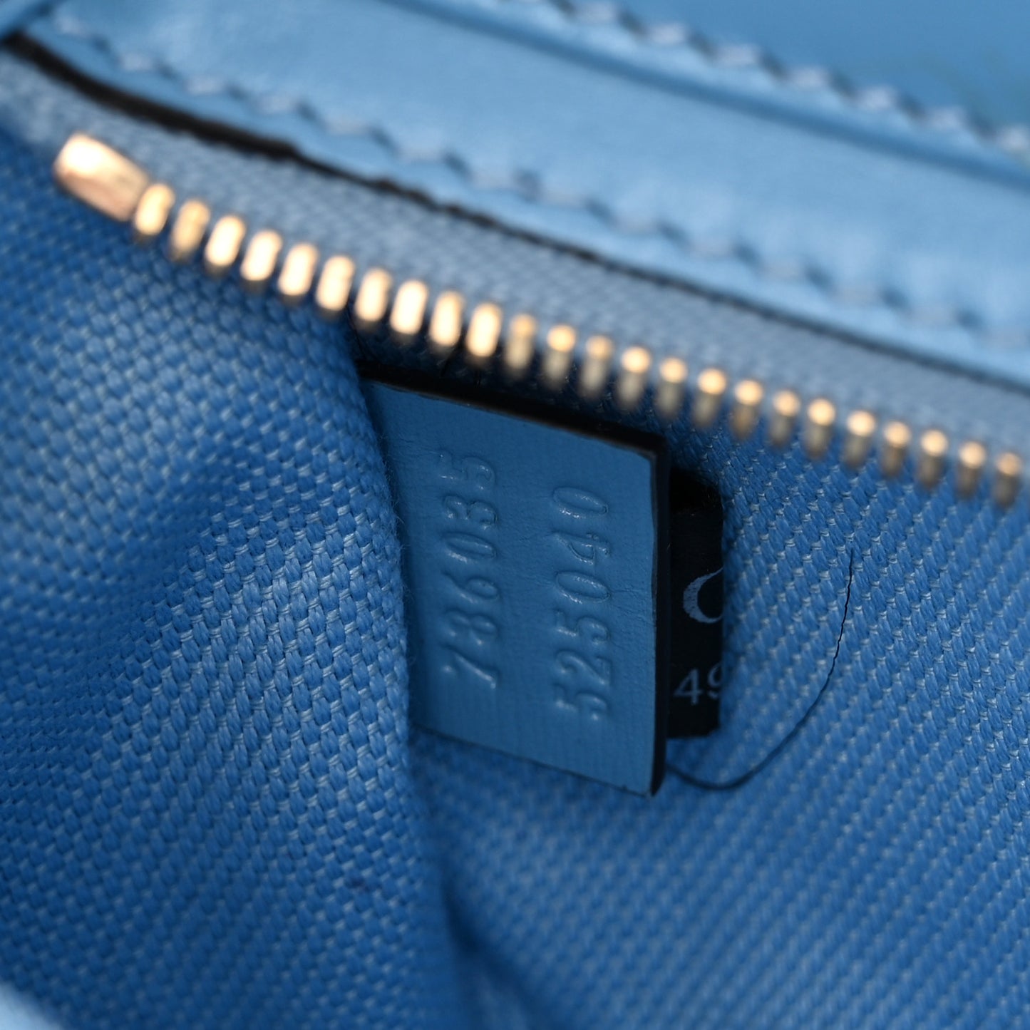 Calfskin Monogram Mini Moon Side Shoulder Bag Blue