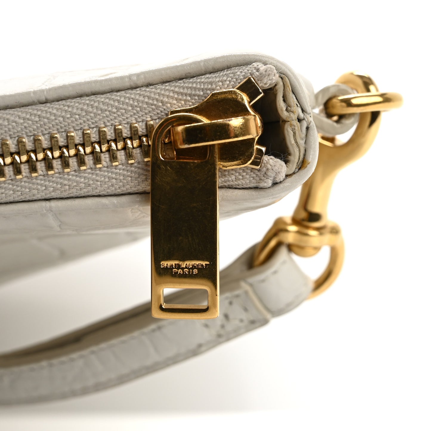 Calfskin Crocodile Embossed Tablet Pouch Crema Soft