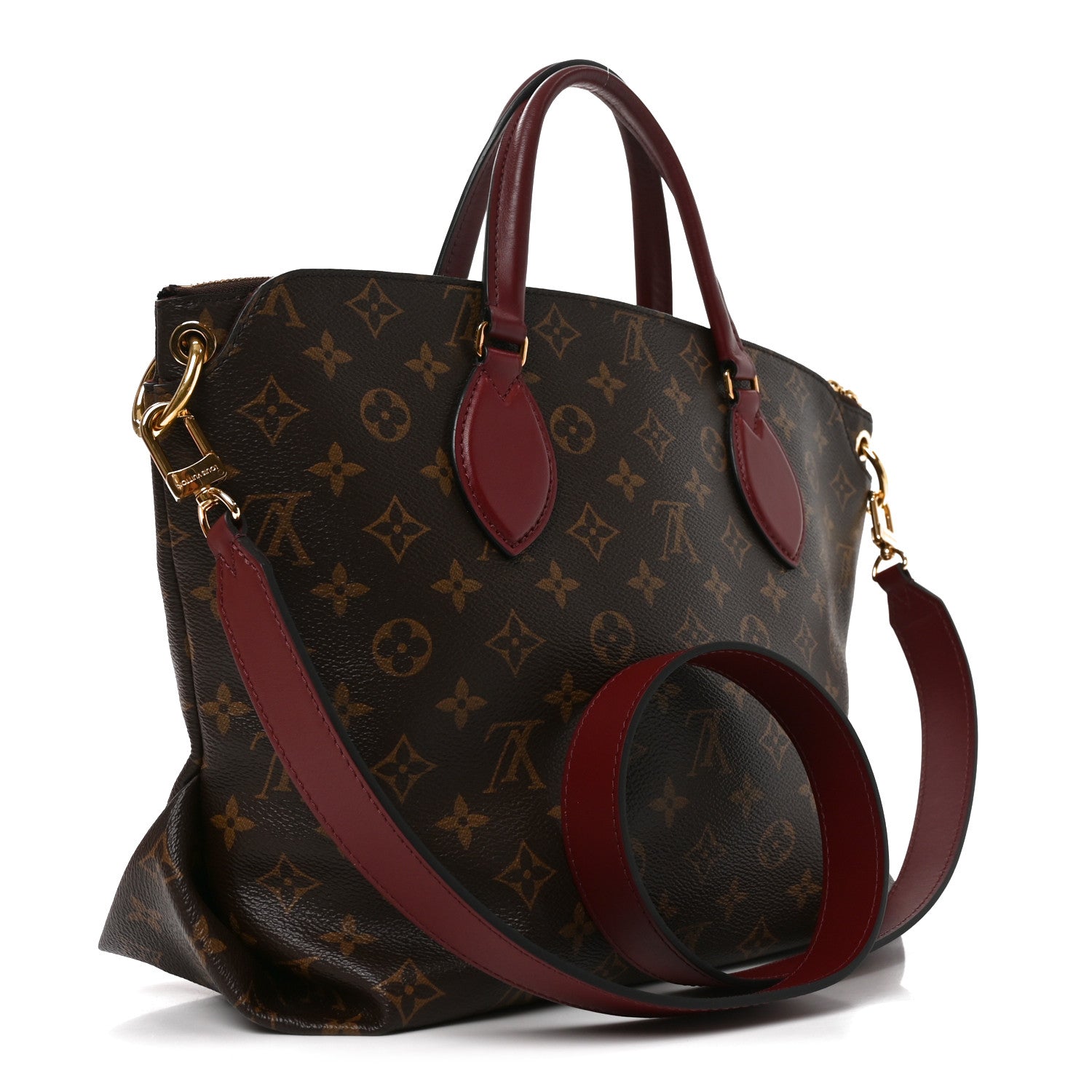 Louis Vuitton Monogram Flower Zipped Tote MM Bordeaux 3 of 9