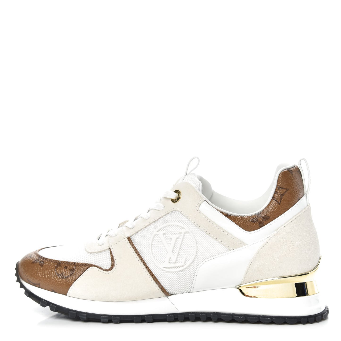Calfskin Monogram Run Away Sneakers 39.5 White