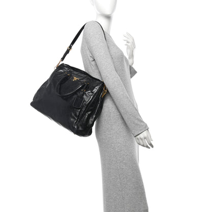 Prada Glace Calf Tote Black 2 of 12