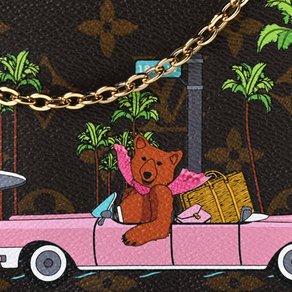 Louis Vuitton Monogram 2021 Christmas Animation Hollywood Pochette Felicie Chain Wallet Fuchsia 8 of 8