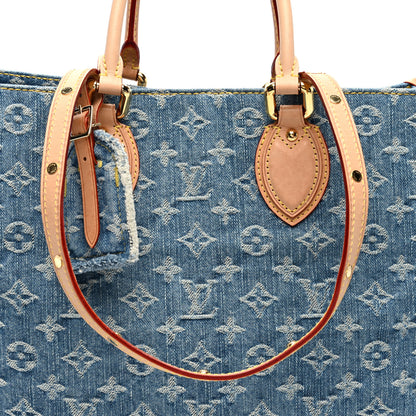 Louis Vuitton Monogram Denim Onthego MM Blue 7 of 9