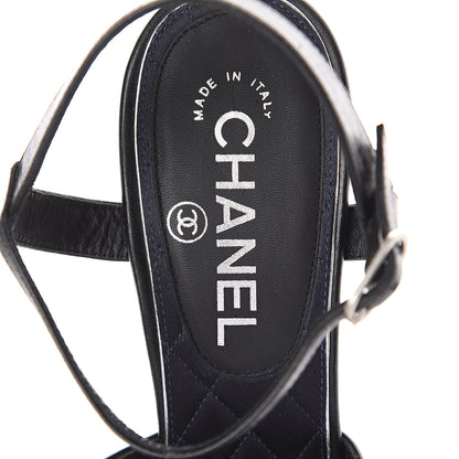 Chanel Lambskin Crystal CC Sandals 39 Black 5 of 9