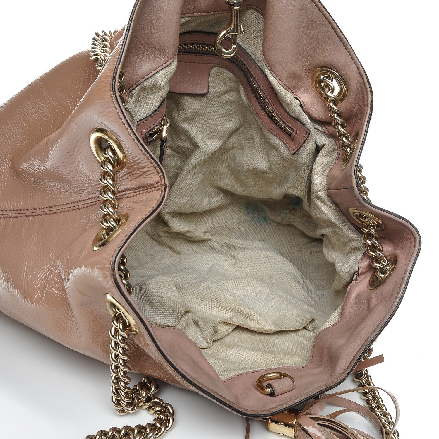 Gucci Patent Medium Soho Chain Shoulder Bag Dark Cipria 5 of 17