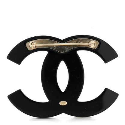 Chanel Resin Metal CC Brooch Blue Black 3 of 5