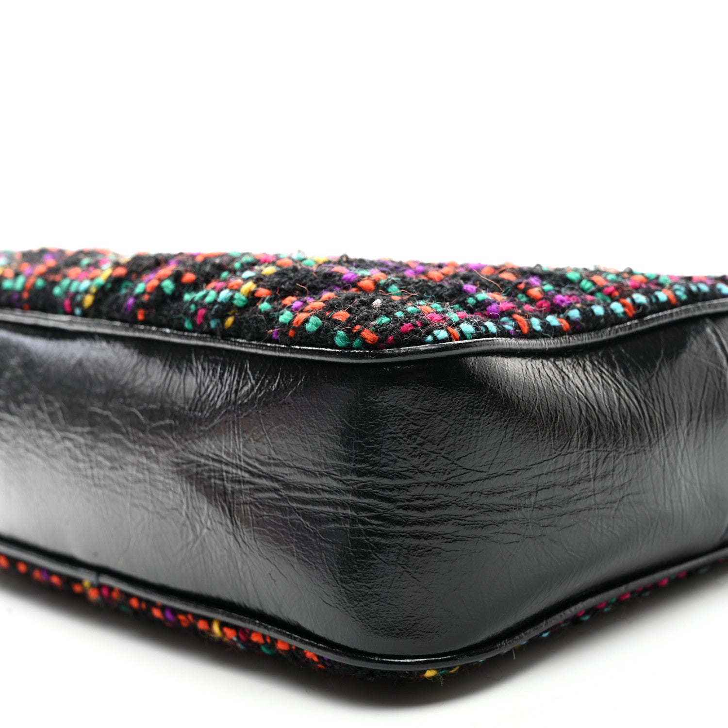Saint Laurent Tweed Calfskin Monogram Lou Camera Bag Black 9 of 9
