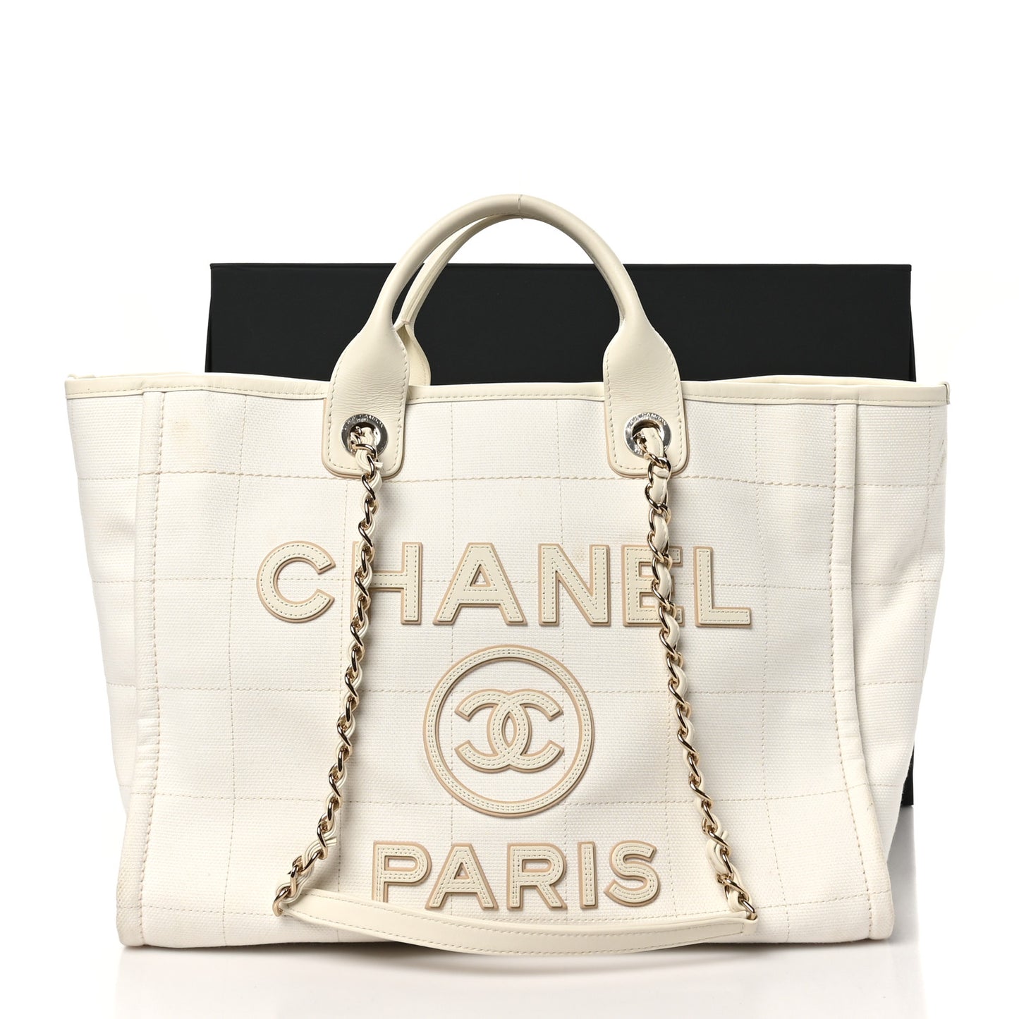 Cotton Medium Deauville Tote White