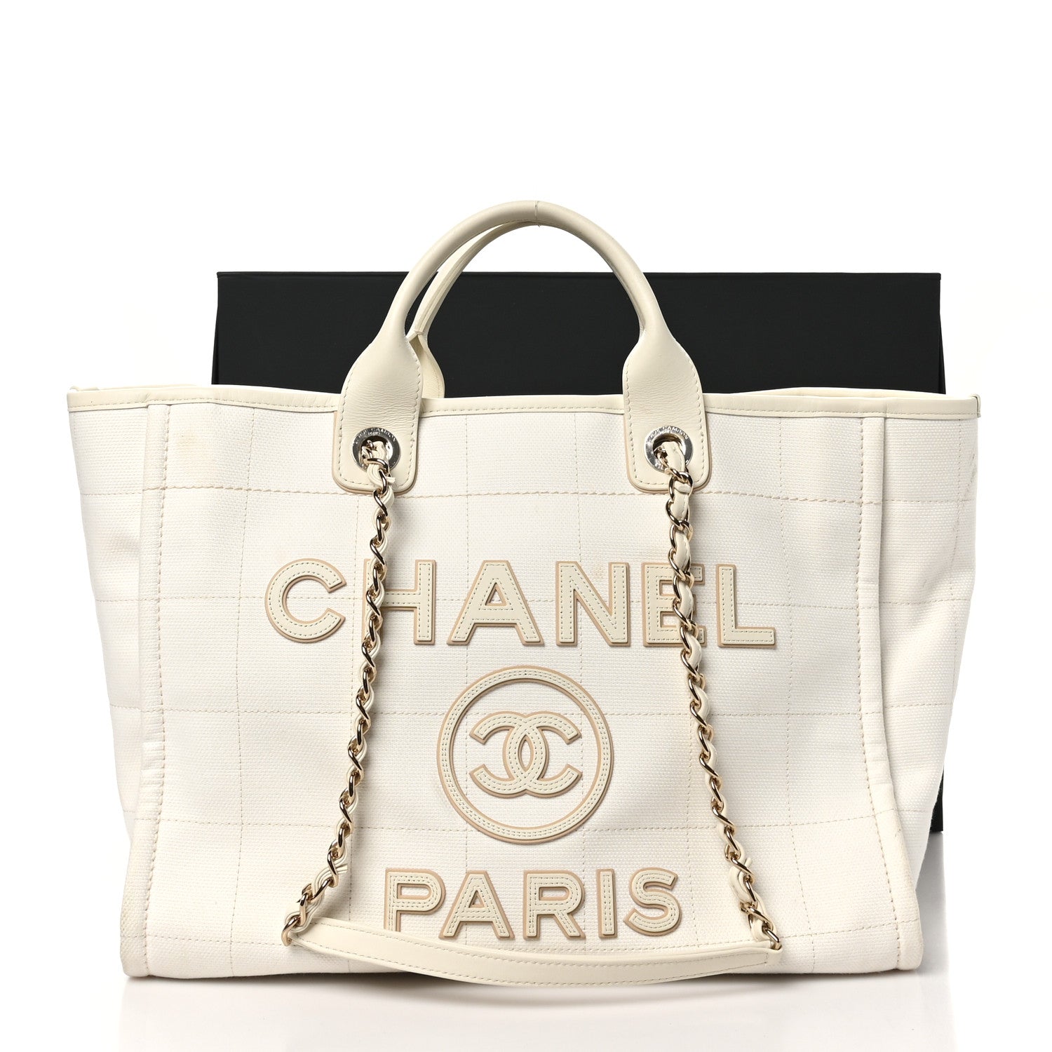 Chanel Cotton Medium Deauville Tote White 11 of 11