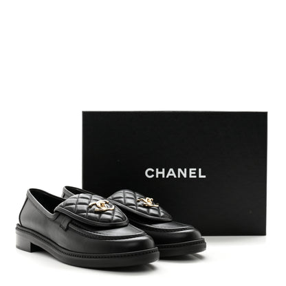 Chanel Lambskin Quilted CC Turnlock Loafers 40 Black 11 of 11