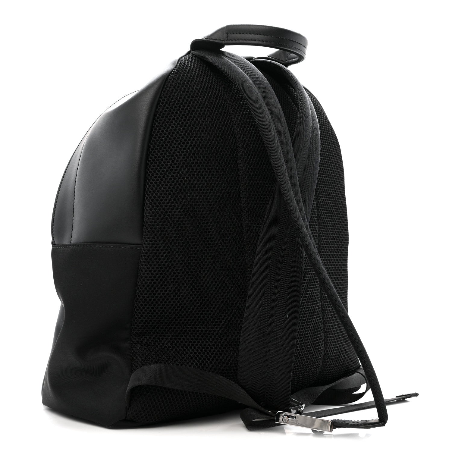 Fendi Nylon Vitello Liberty Vitello Dolce Monster Eyes Rounded Backpack Black Sunflower 3 of 12