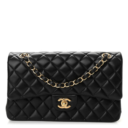 Chanel Lambskin Quilted Medium Double Flap Black 1 of 9