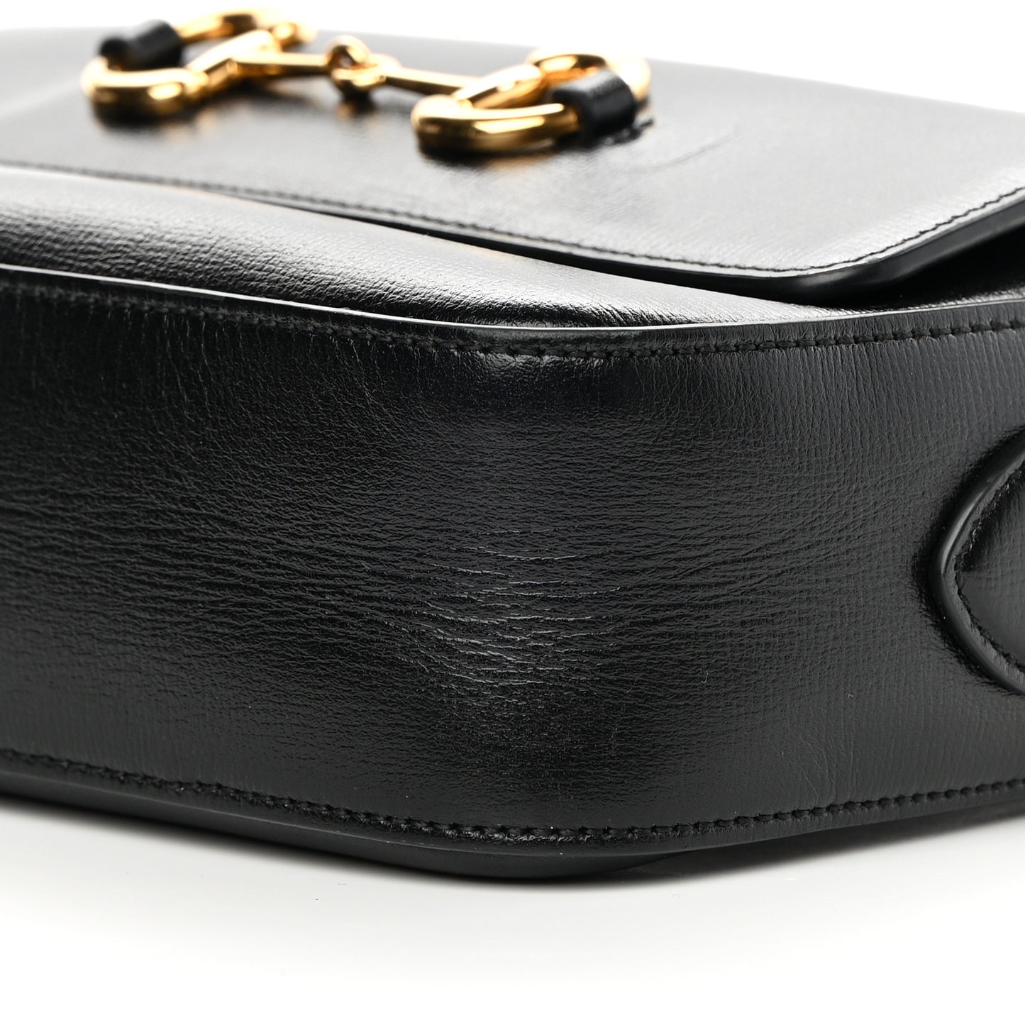 Textured Calfskin Small Horsebit 1955 Shoulder Bag Black