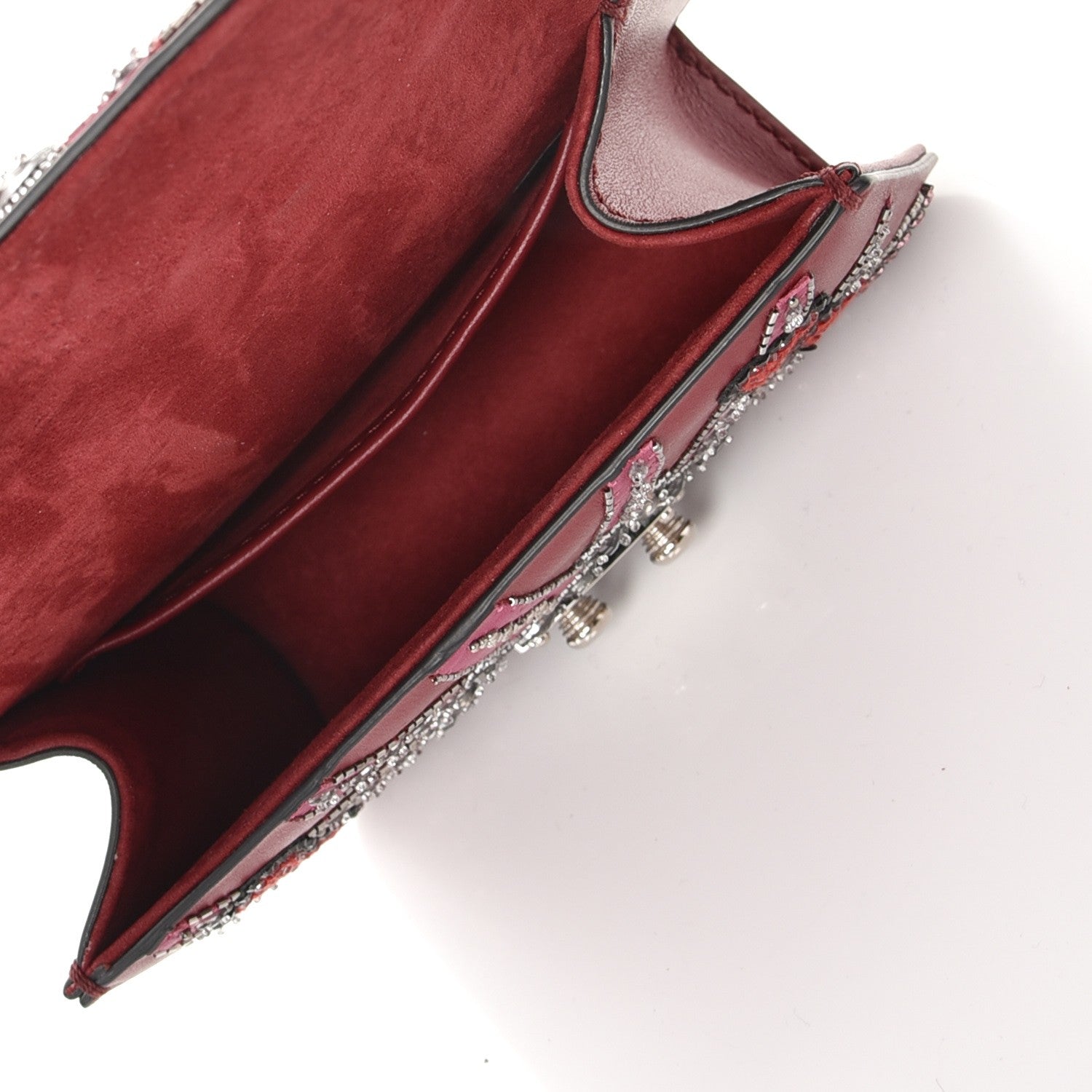 Valentino Garavani Vitello Crystal Loveblade Embellished Mini Glam Lock Rockstud Flap Rubino 6 of 8