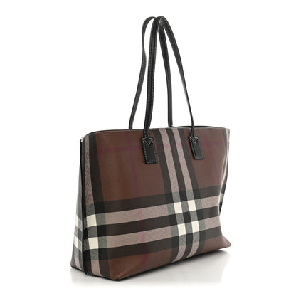 Burberry E-Canvas Check Medium Soft TB Tote Dark Birch Brown 3 of 11