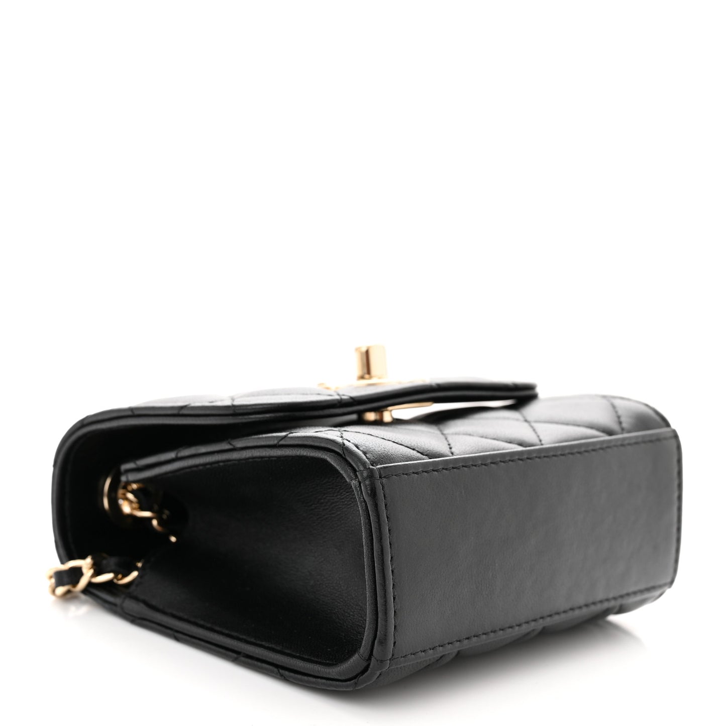 Lambskin Quilted Mini Trendy CC Chain Wallet Black