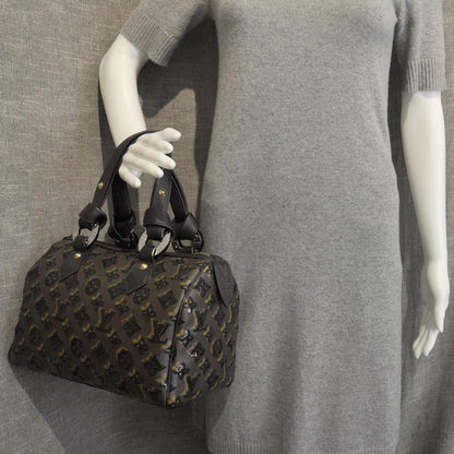 Louis Vuitton Monogram Sequins Eclipse Speedy 28 Black 3 of 8