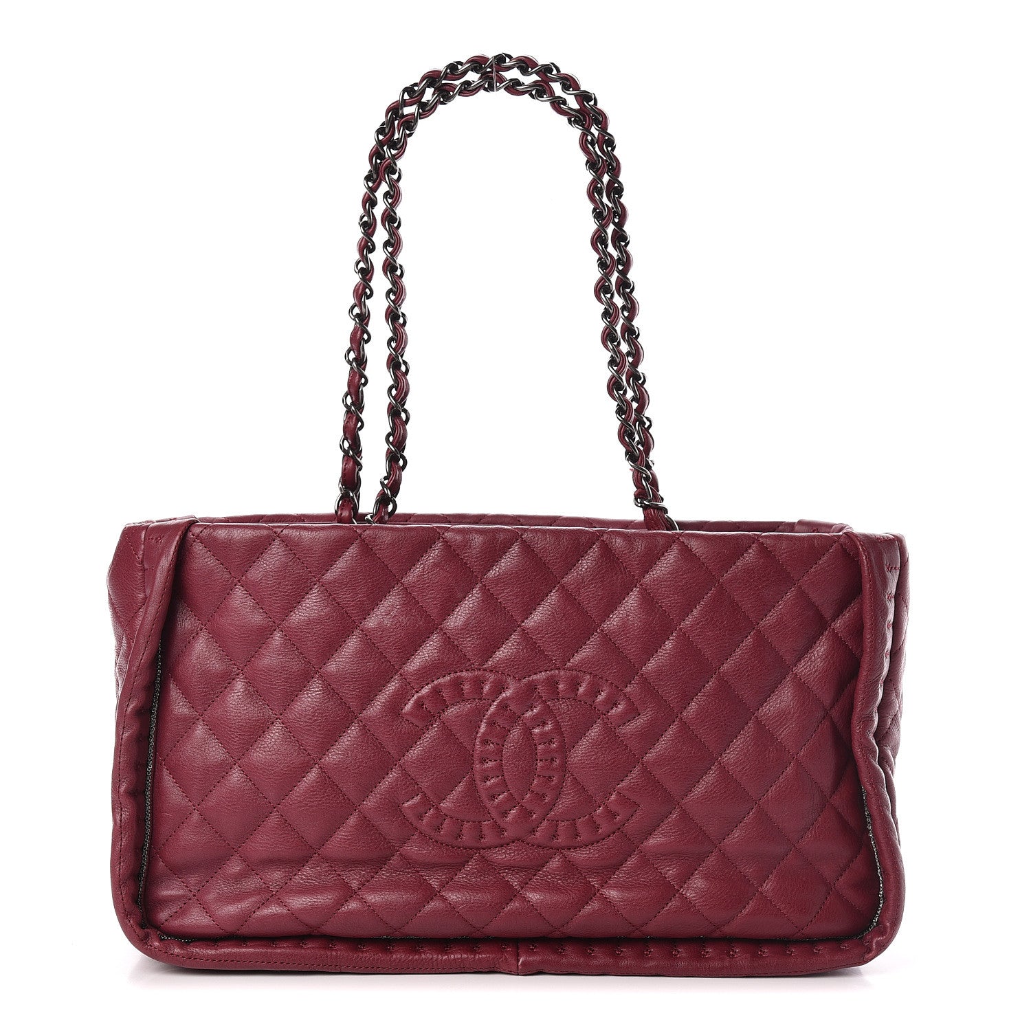 Chanel Calfskin Quilted Small Istanbul Tote Light Burgundy 1 of 13