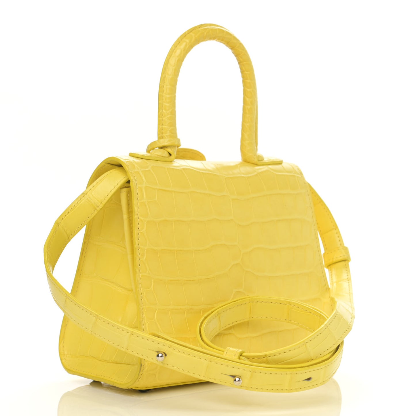 Alligator Mini Brillant Satchel Citron