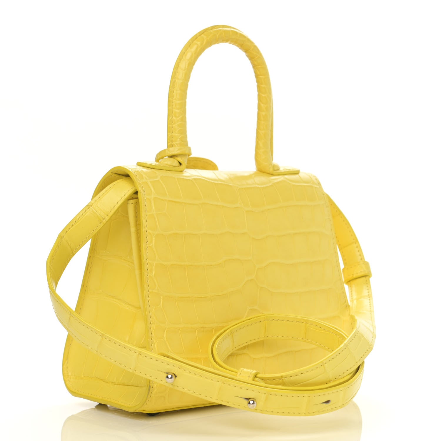 Delvaux Alligator Mini Brillant Satchel Citron 3 of 10