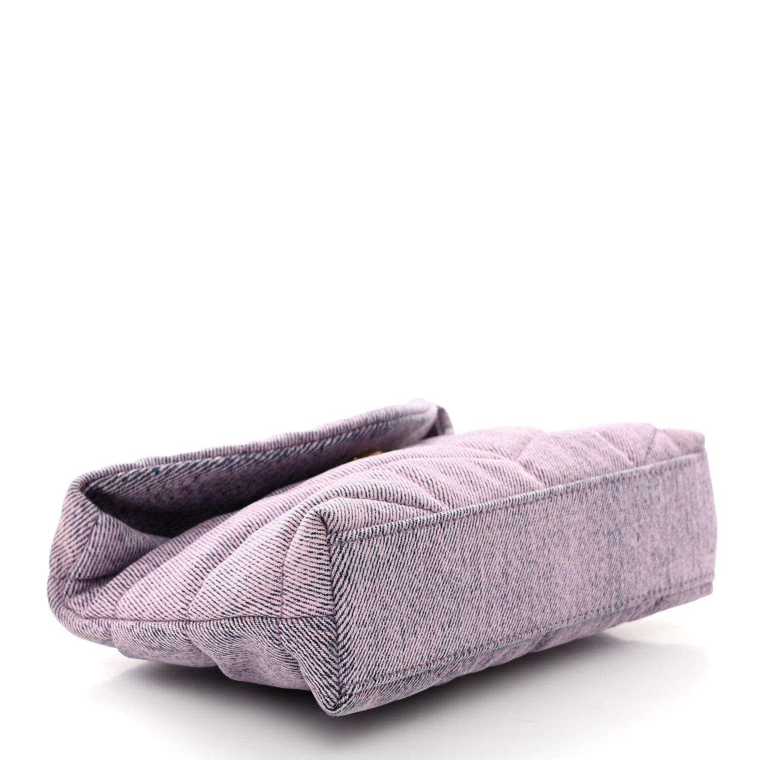 Saint Laurent Denim Quilted Loulou Puffer Monogram Pouch Clutch Bleached Lilac 5 of 8