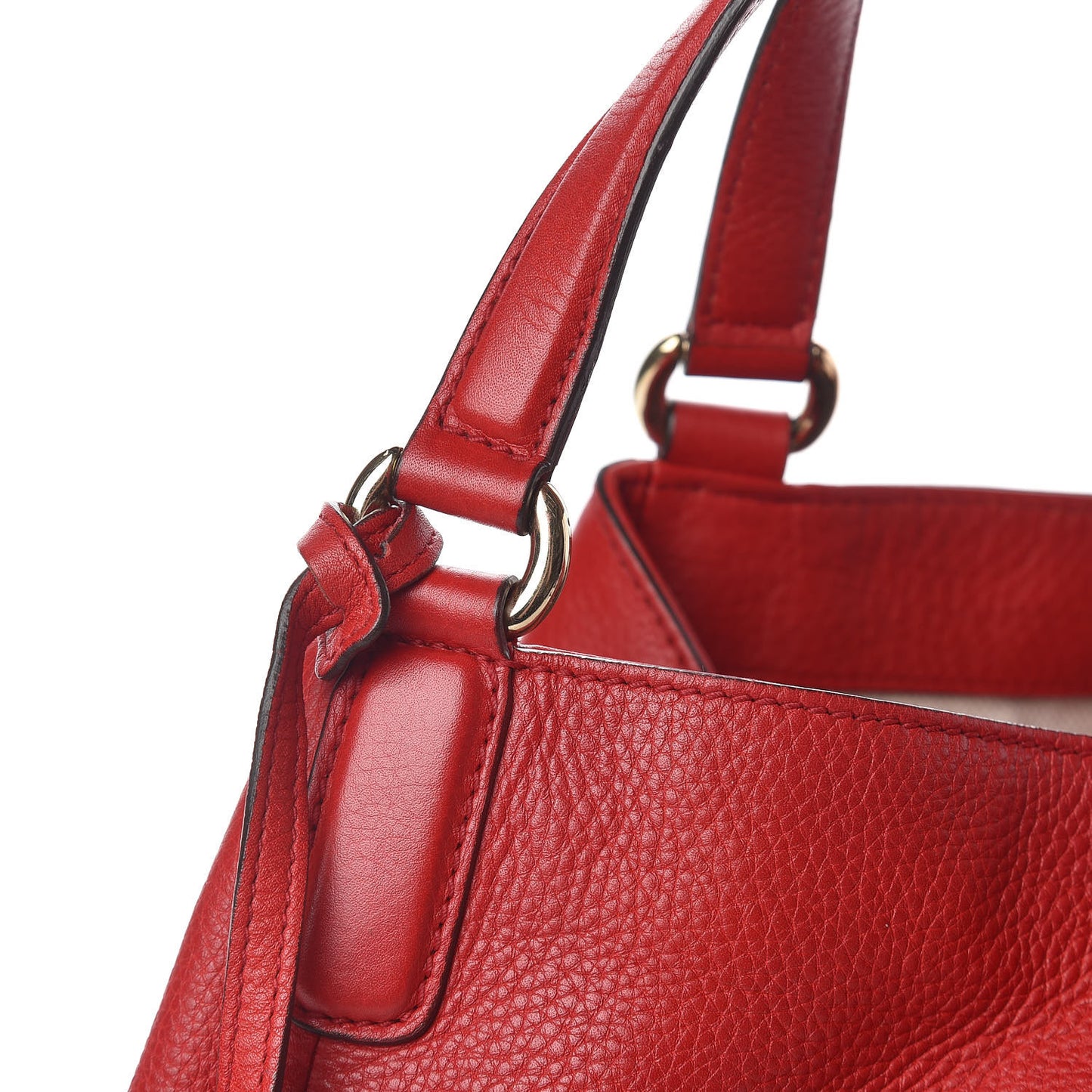 Pebbled Calfskin Medium Soho Shoulder Bag Red