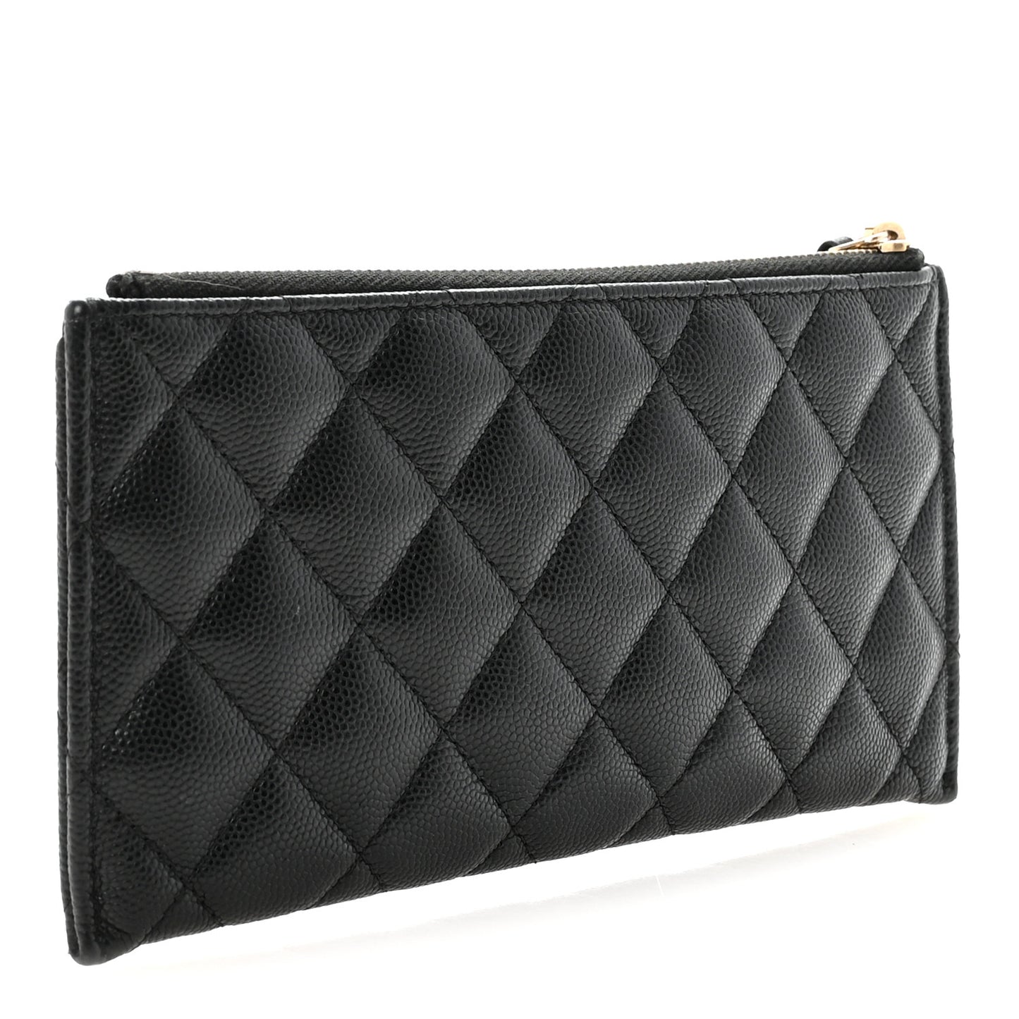 Caviar Quilted Classic Zip Pouch Black