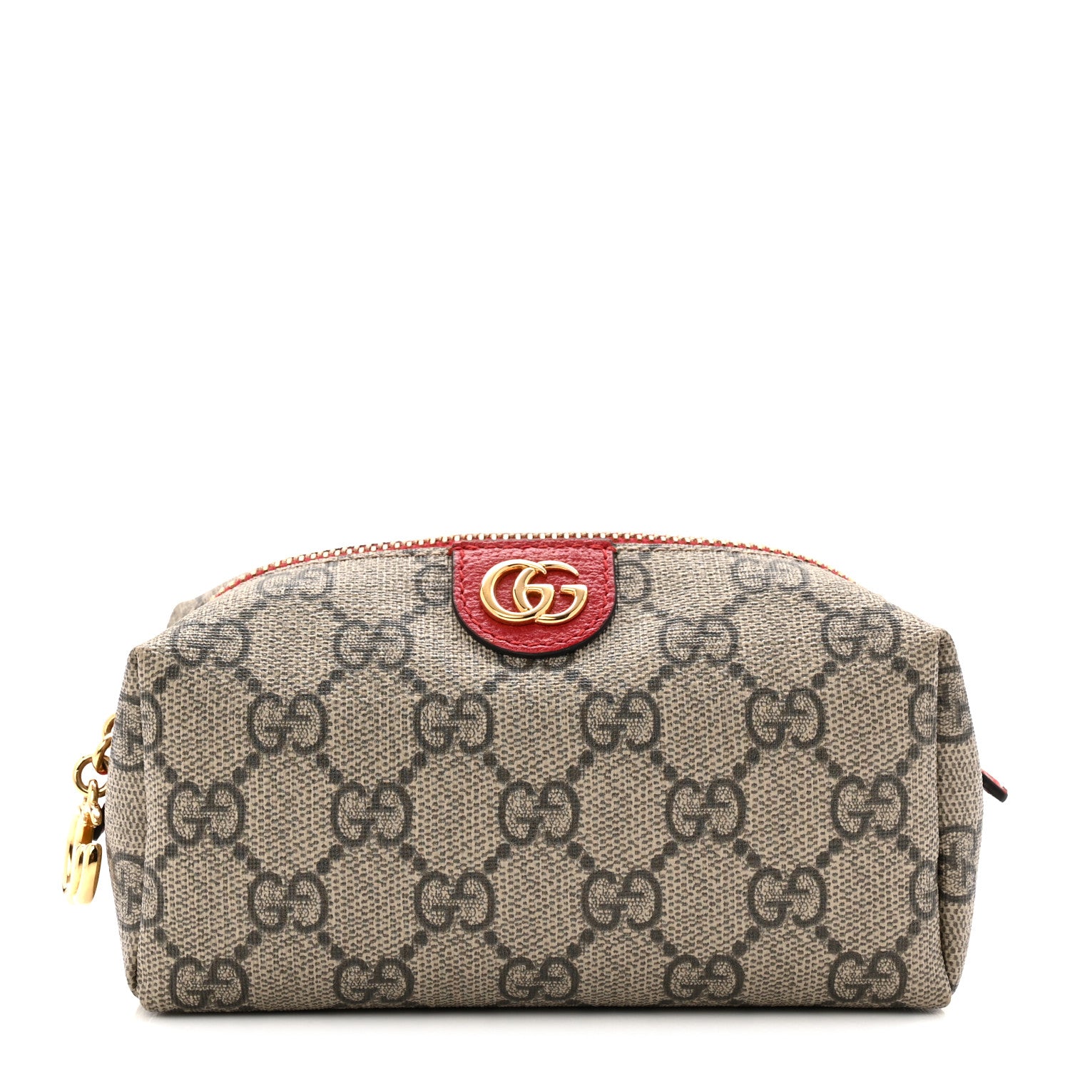 Gucci Soft GG Supreme Monogram Calfskin Small Ophidia Cosmetic Case Beige Ebony Hibiscus Red 1 of 7