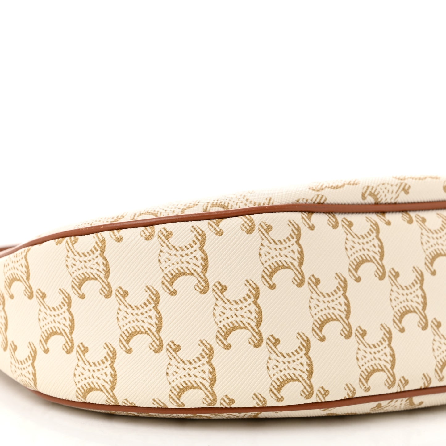 Canvas Calfskin Ava Triomphe Shoulder Bag White