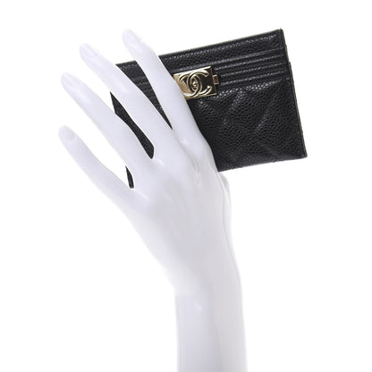Chanel Caviar Quilted Boy Card Holder Black 2 of 8