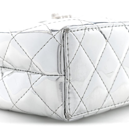 Chanel Mirror Calfskin Metallic Calfskin Quilted Nano Kelly Shopper Silvery 9 of 10