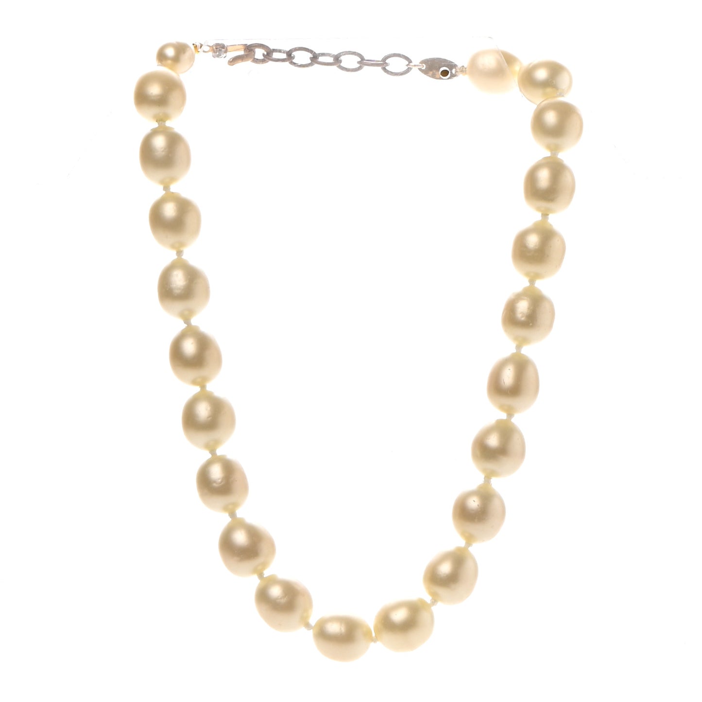 Pearl Crystal Short Necklace Gold