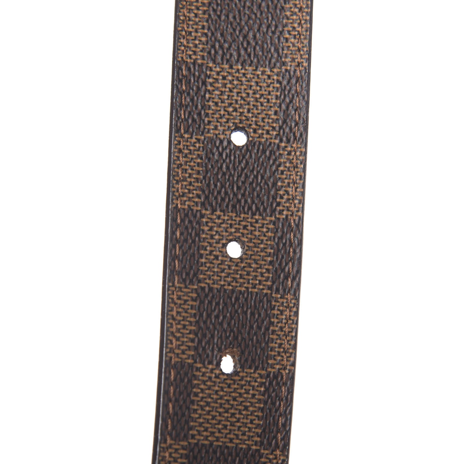 Louis Vuitton Damier Ebene LV Paris Buckle Belt 80 32 Silver 5 of 6