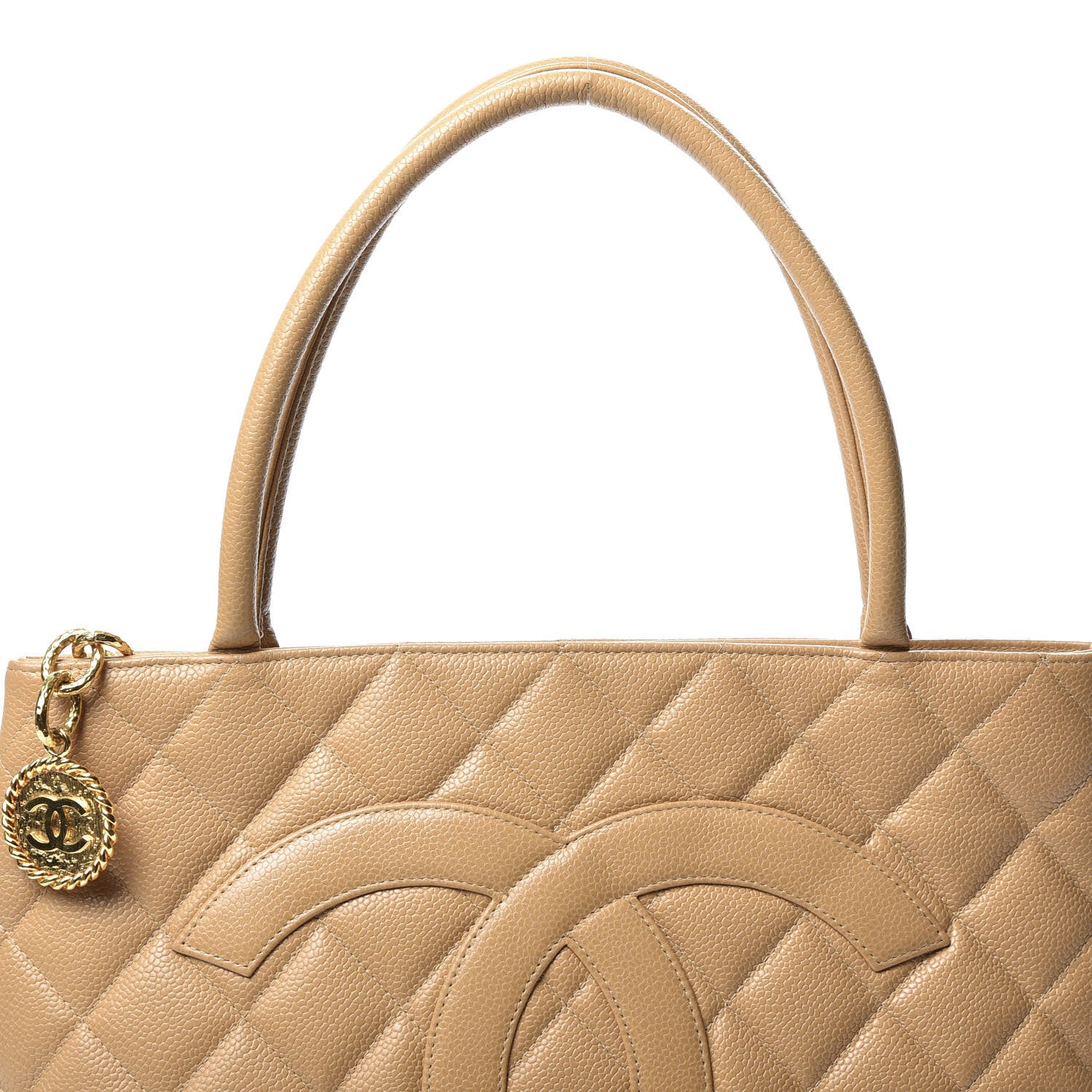 Chanel Caviar Quilted Medallion Tote Beige 10 of 10