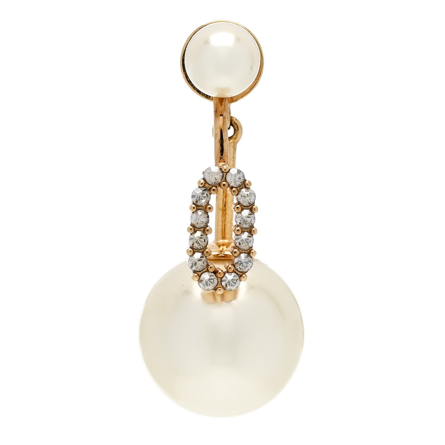 Christian Dior Crystal Pearl My ABCDior O Tribale Earring Gold 1 of 4