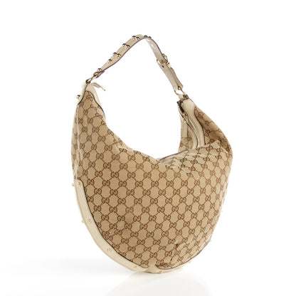 Gucci Monogram Large Studded Hobo Off White 3 of 7