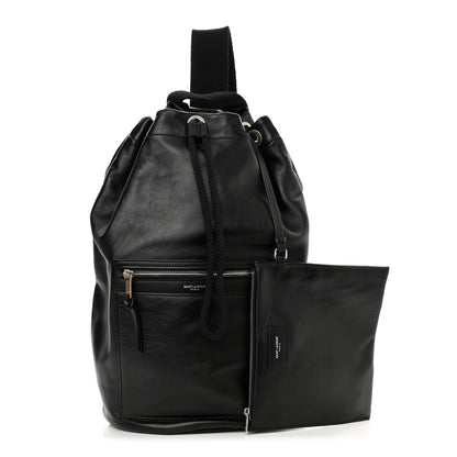 Saint Laurent Smooth Calfskin City Sailor Drawstring Backpack Black 1 of 11